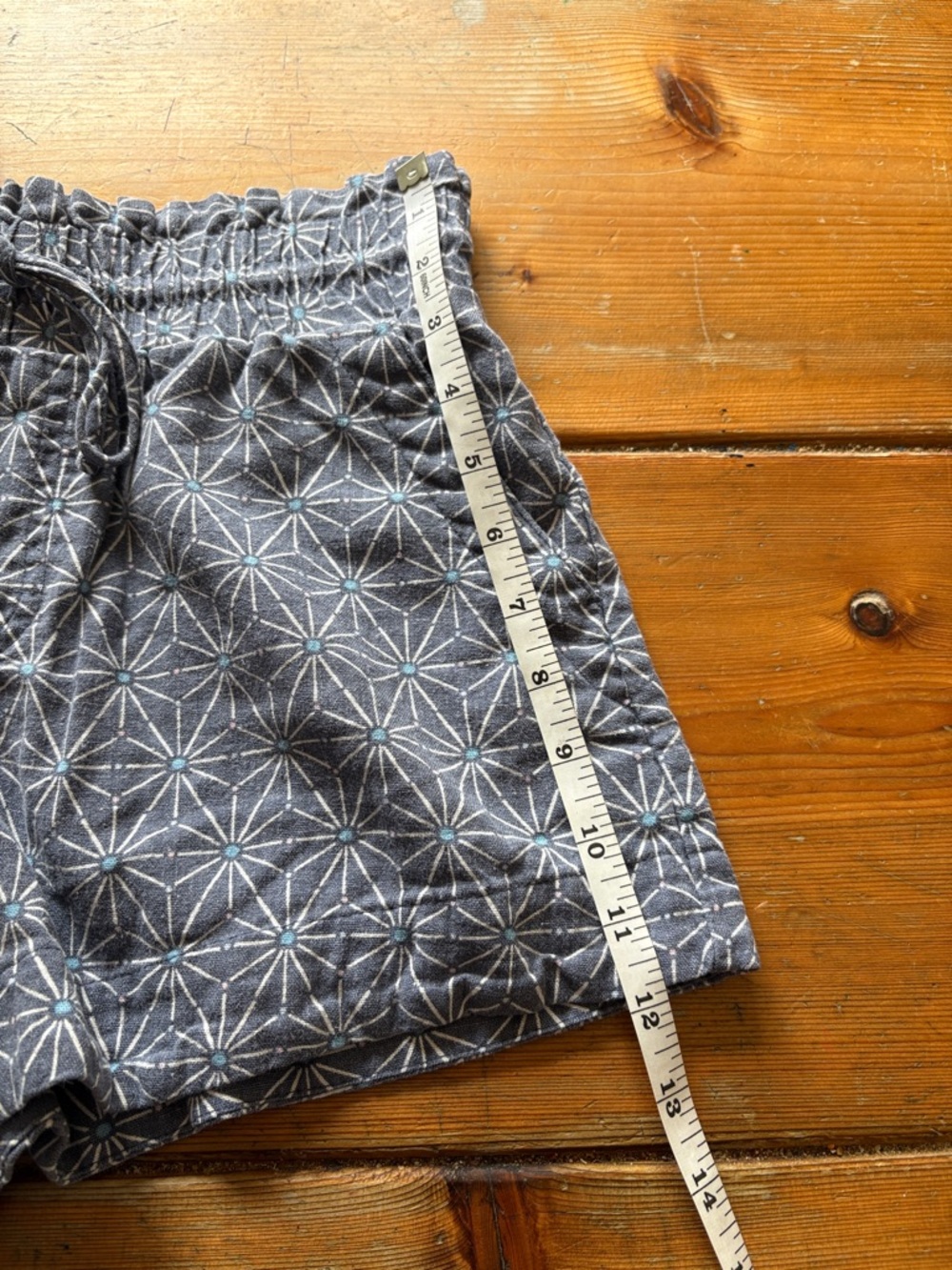 A New Day Linen Blend Shorts Womens Small Blue Gray Drawstring High Waist - Picture 7 of 7